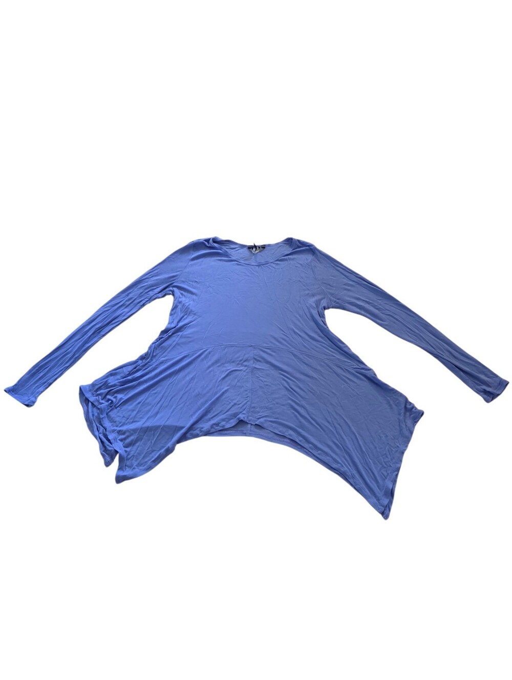 Simply Vera Vera Wang periwinkle long sleeve shark bite tunic, L. EUC.